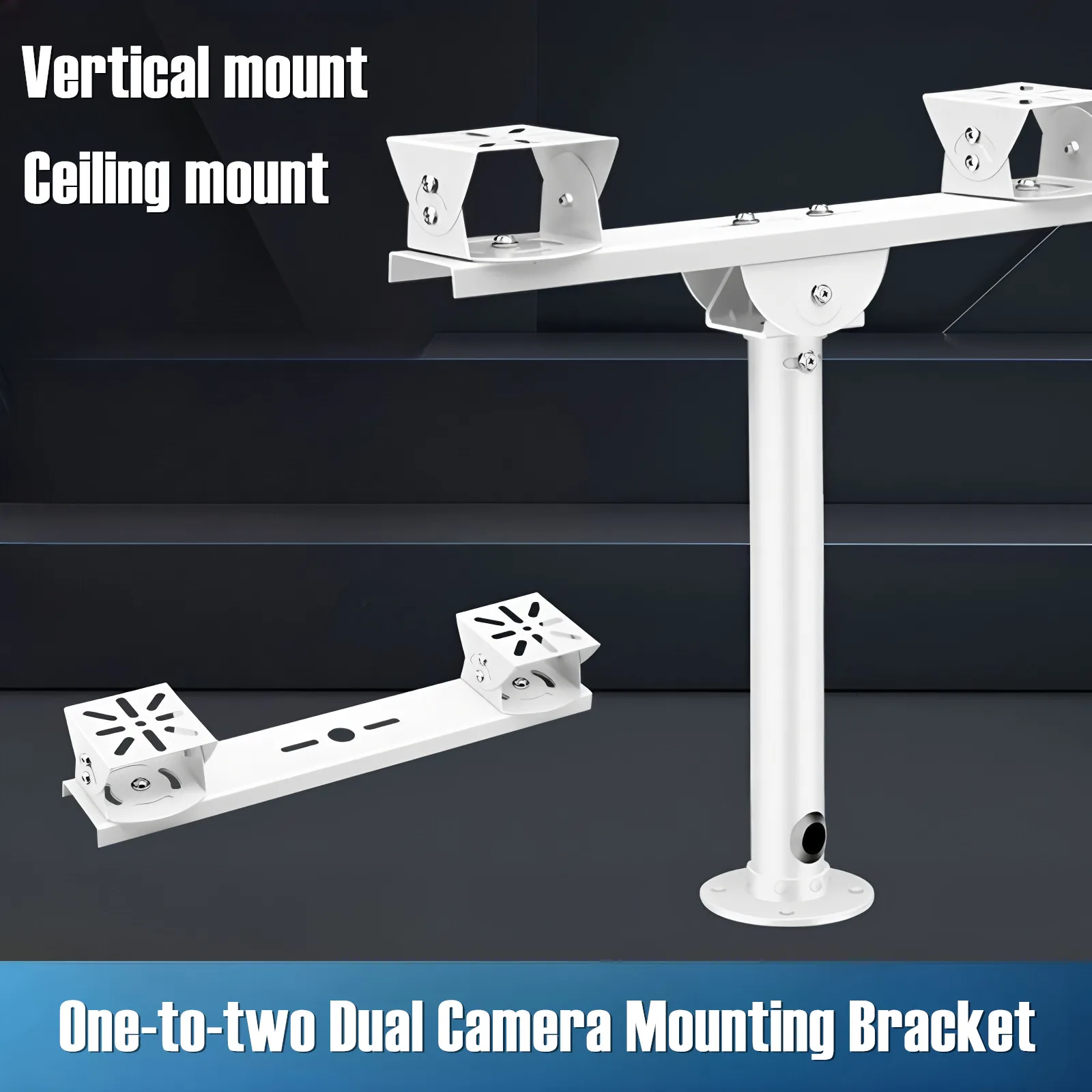 

CCTV Dual Camera Mounting Bracket One-to-two Monitoring Crossbar Bracket for Video Surveillance Security Double Camera Mount