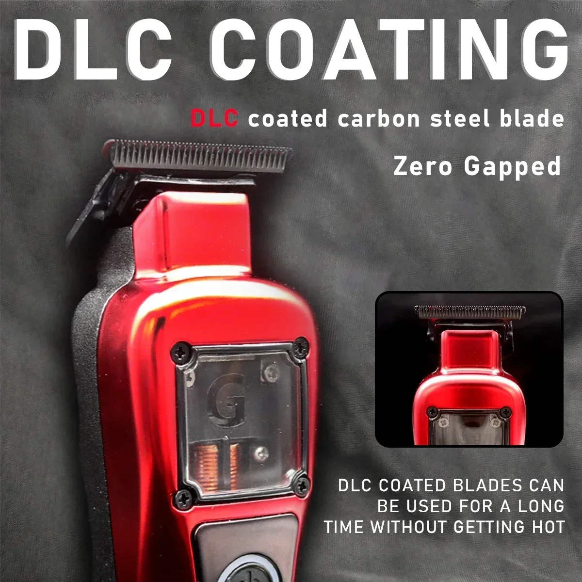 9500RPM Vector Motor 3 Cover Professional Men's Hair Trimmer DLC Blade with Seat Charger Hair Clipper