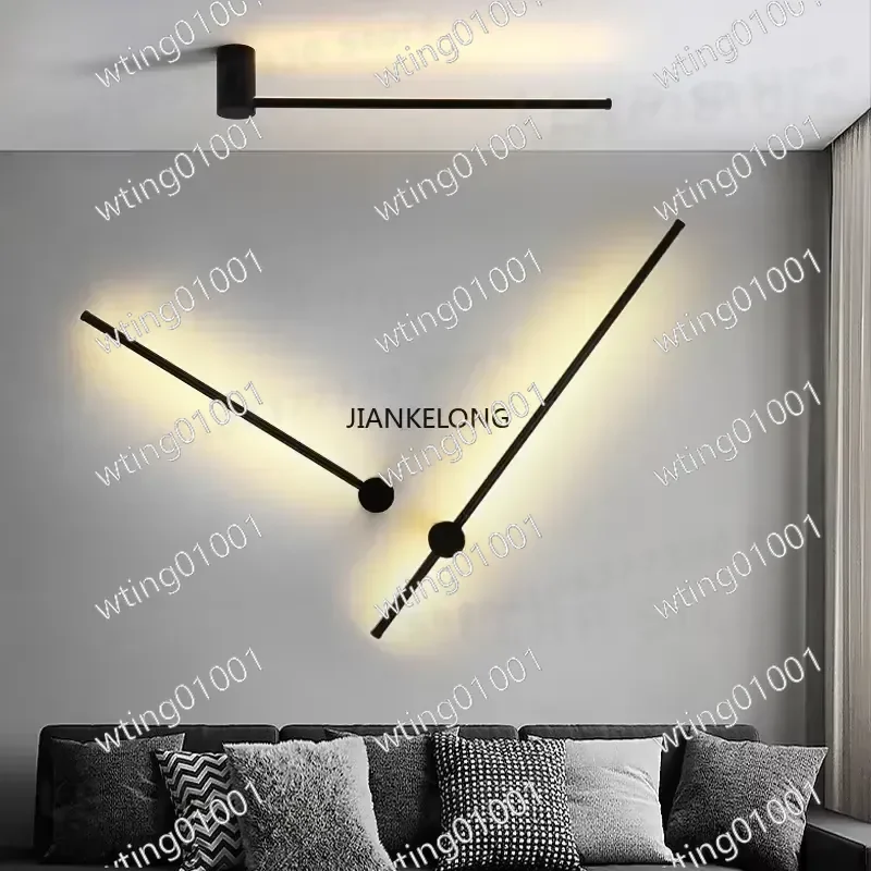 for Nordic Art Design Minimalist Long Line Wall Lamps Modern Simple Living Room Decoration Luxury Hotel High-end Lighting
