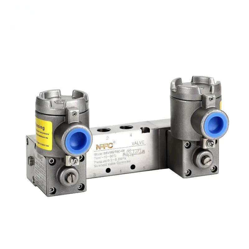 NPPC SSV562CT6-08  Stainless Steel SUS316 Explosion Proof Solenoid Valve Double Heads  Pressure Central Type  Pipe Mounting Type