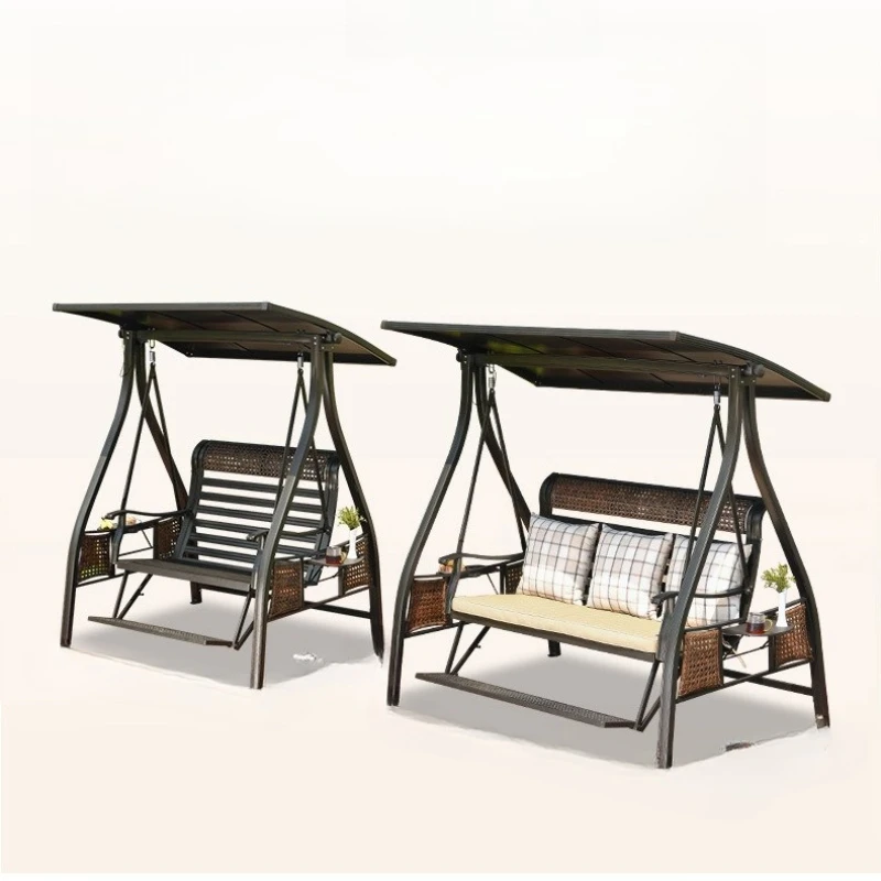

Outdoor courtyard cast aluminum alloy double three swing villa rocking chair hanging chair