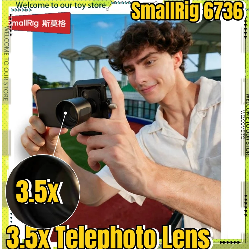 6736 SmallRig 3.5x Telephoto Lens for IPhone 18/15 Pro Max with Mounting Clip 12 Elements in 3 Groups 8m Minimum Focus Lens