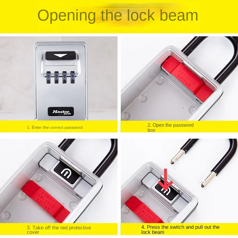 Master Lock Outdoor Key Safe Key Storage Box Padlock Use Luminous Dial Password Lock Key Hook Security Storage Box