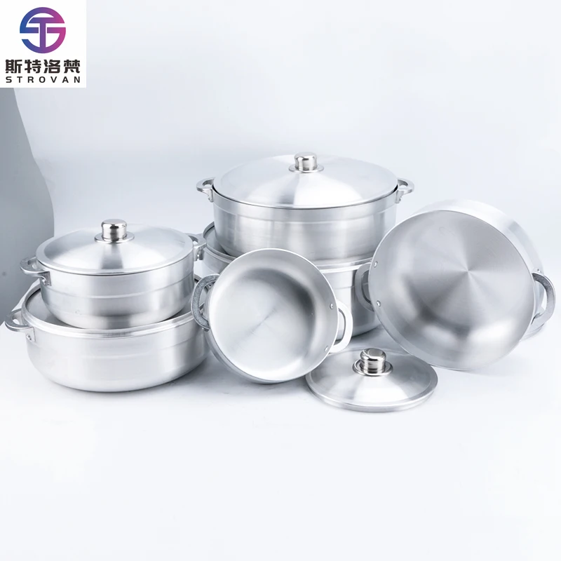 

Die Cast Cookware Cooking Pot Set 6Pcs Pots and Pans With Handle Aluminum Cookware Sets