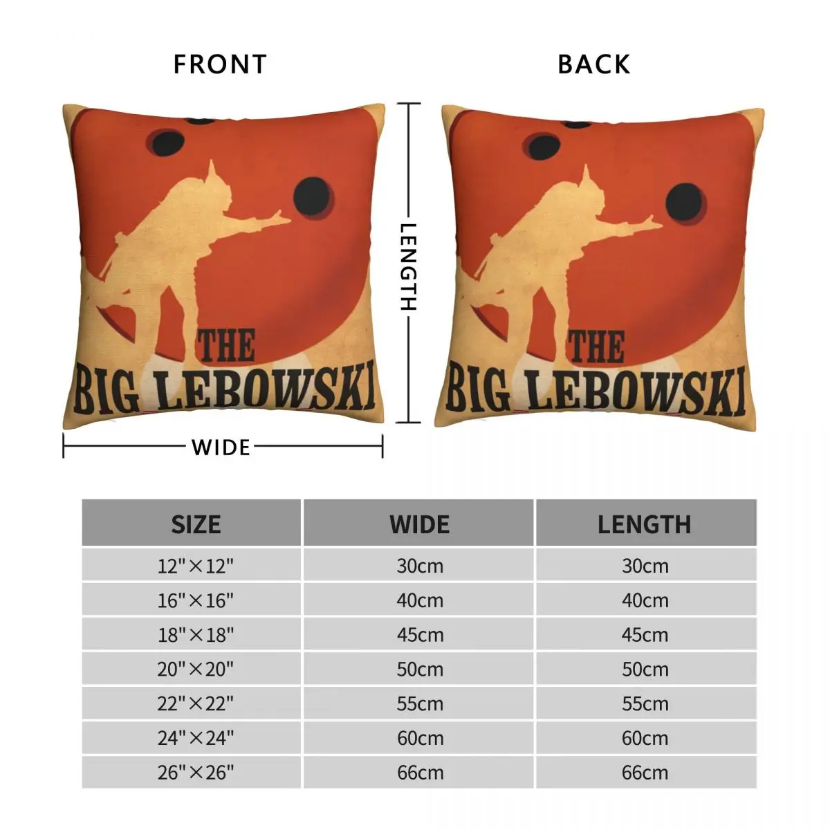 The Big Lebowski Bowling Square Pillowcase Polyester Linen Velvet Creative Zip Decor Home Cushion Cover