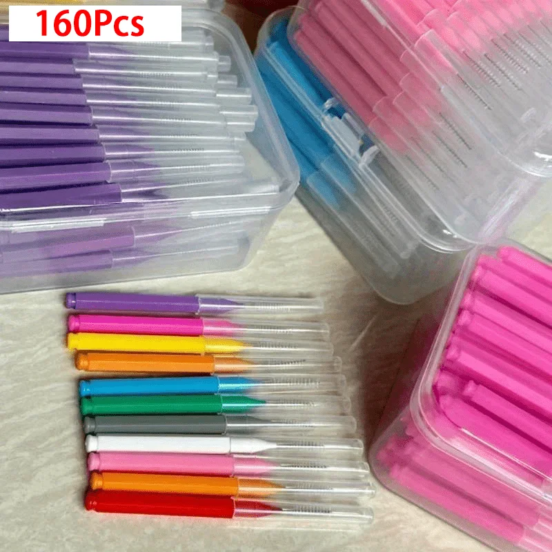 I-Type 160Pcs Push Pull Interdental Brush 0.6-1.5Mm Cleaning Between Teeth Oral Care Orthodontic I Shape Tooth Floss