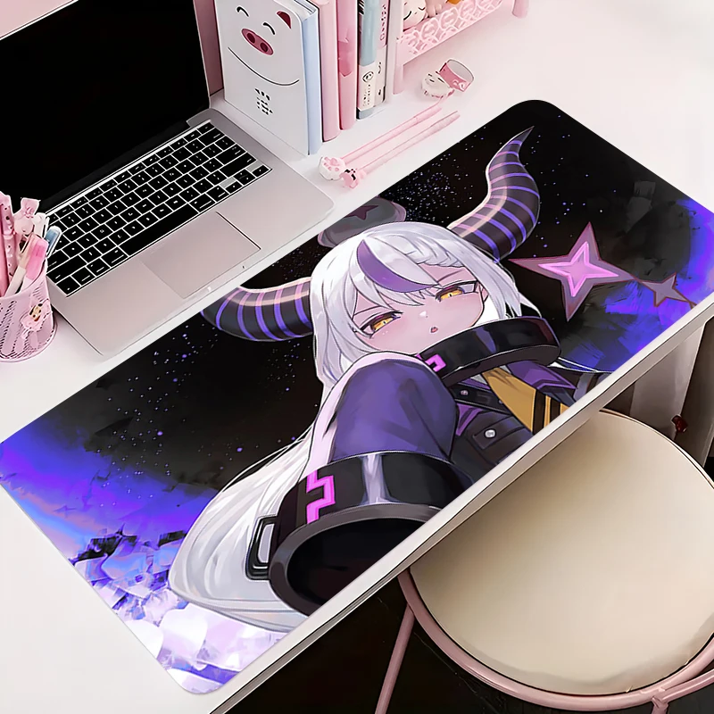 

Mouse Pad Office PC Accessories Keyboard Mat Anime Pattern Anti-slip Rubber Mousepad Gamer HD H-hololive La Darknesss Desk Mat