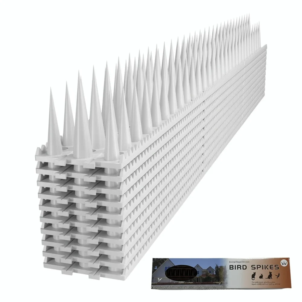 Image of 10 Stück Biegbare Vogelabwehr-Spikes 3,5cm Dornen Anti-Kletter Anti-Vogel Zaun-Wandspikes für Außenbereich und Garten
