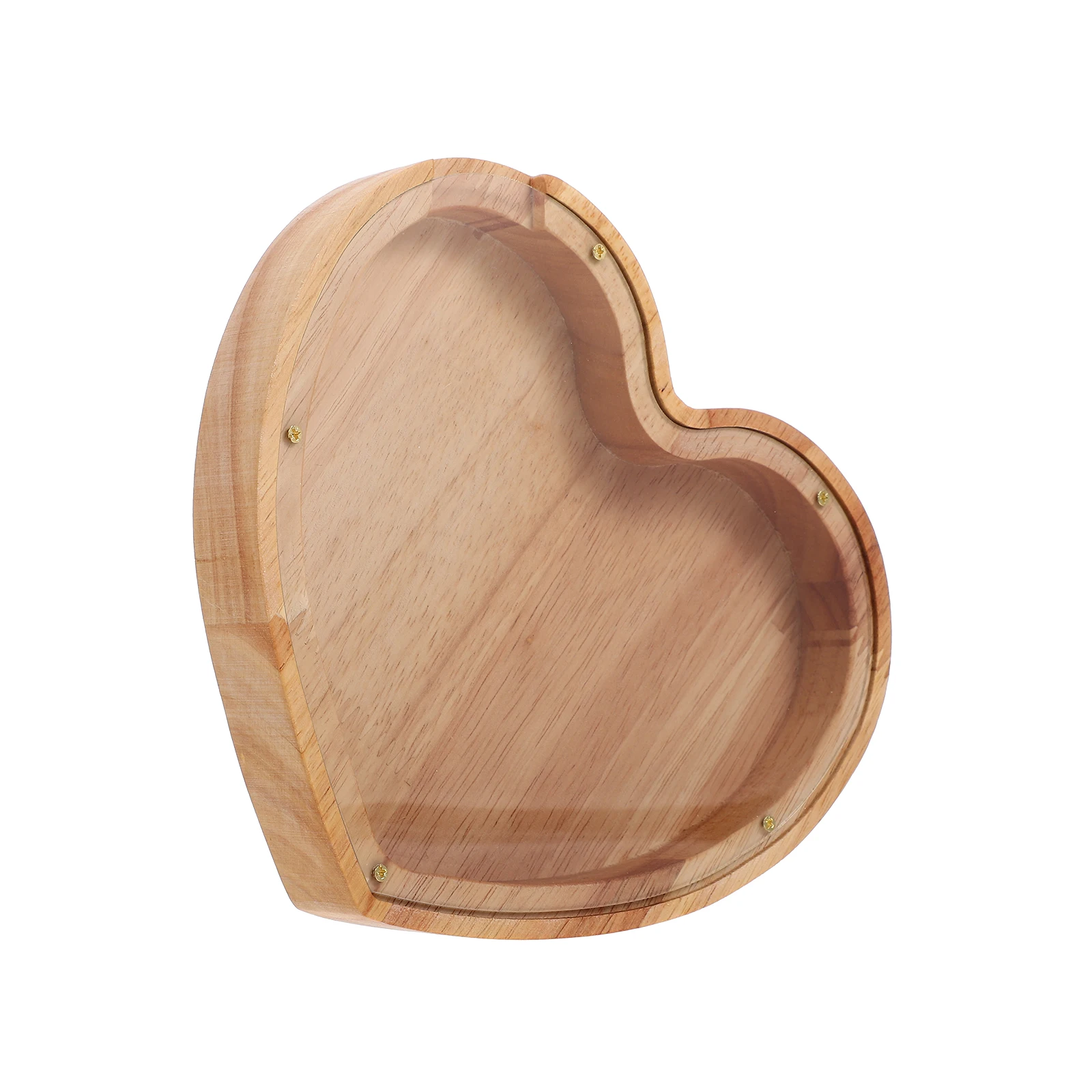 

Wooden Heart Shaped Piggy Bank Coin Storage Box for Kids Adults Save Money Cute Wood Craft Home Decor Savings Container Money