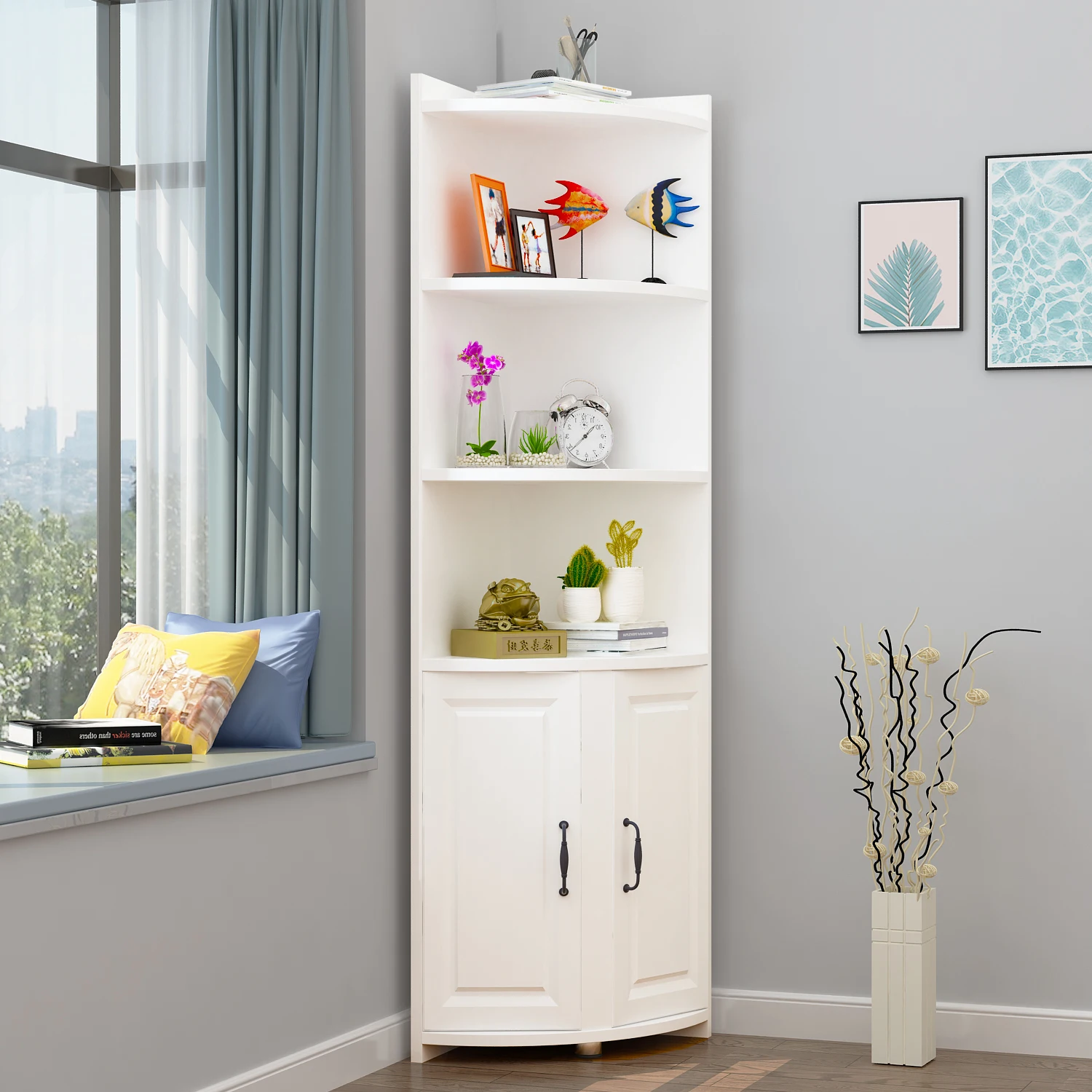 Corner Cabinet, Corner, Modern, Simple, Corner, Triangle, Versatile