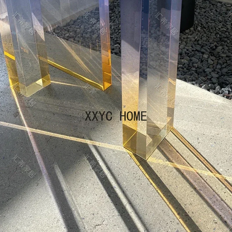 Mesas de console de cor gradiente transparente personalizadas em acrílico Armazenamento de parede de console doméstico simples