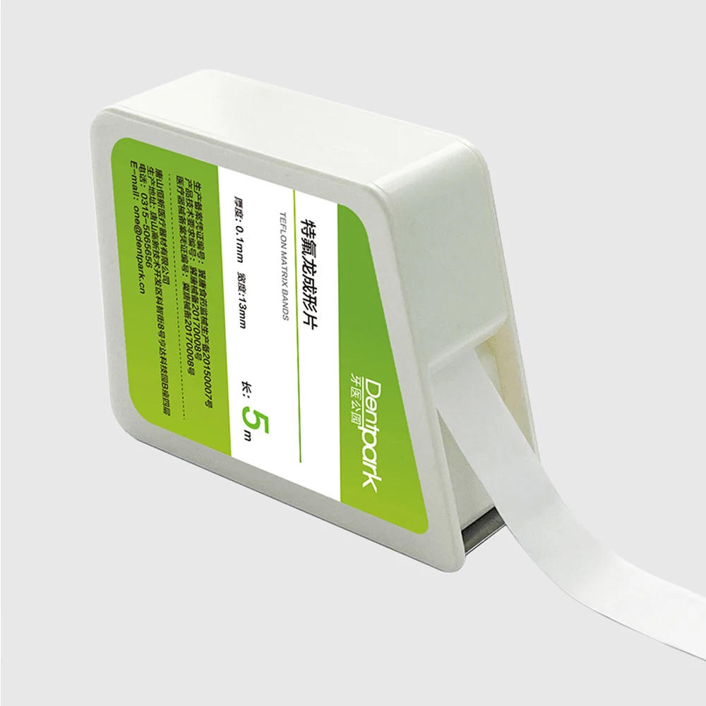 Dentpark M7 PTFE Teflon Matrix Band Type III #7 0.1mm13mm5m White Dental Clinic Auxiliary Tape 1Roll/Box