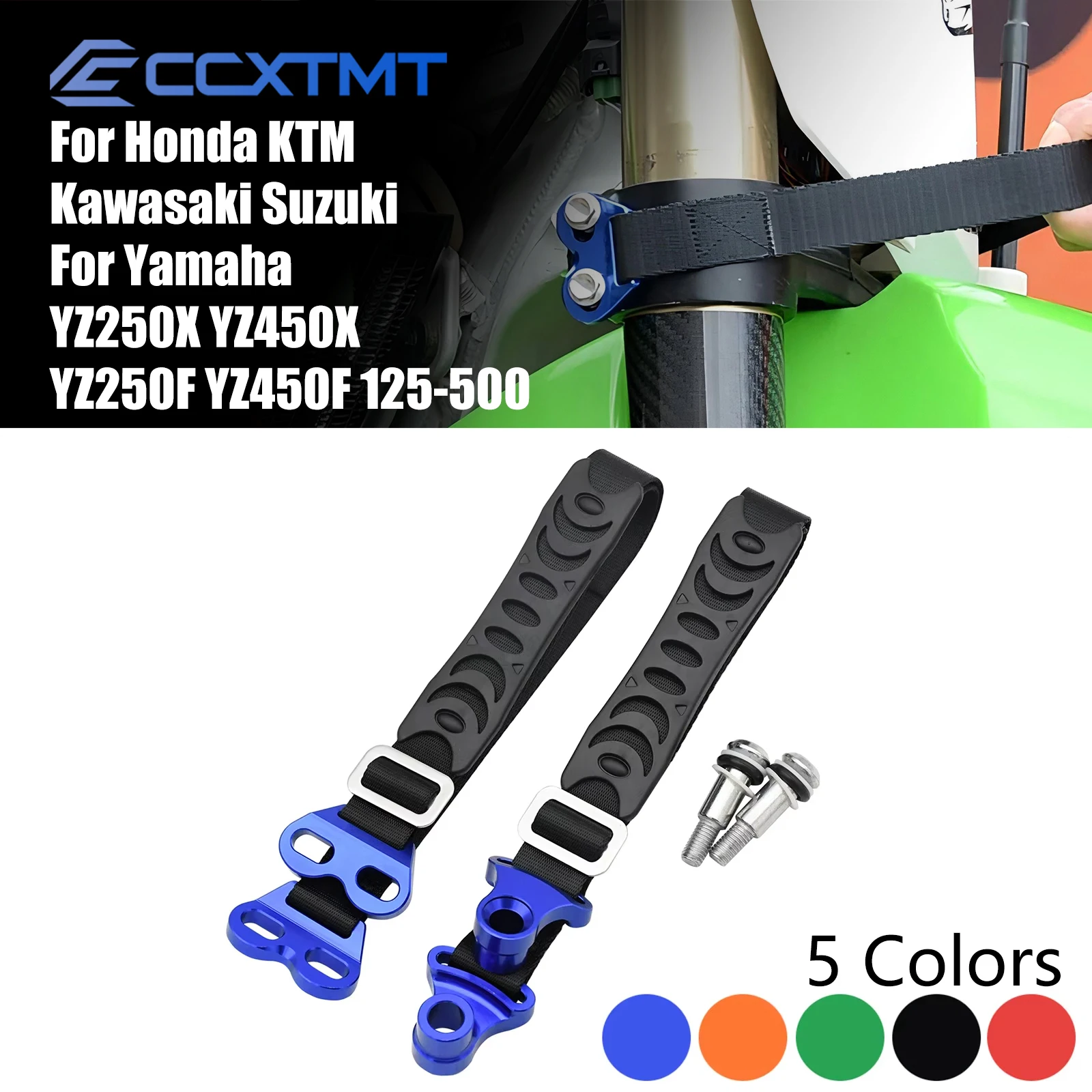 

Motocycle CNC Front Rear Rescue Pull Strap Sling Belt For Honda KTM Kawasaki Suzuki Yamaha YZ250X YZ450X YZ250F YZ450F 125-500
