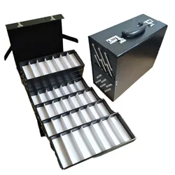 Coded lock Foldable Eyeglass Accordion Suitcase Display Extendable Brief Case Hold 56pcs of glasses