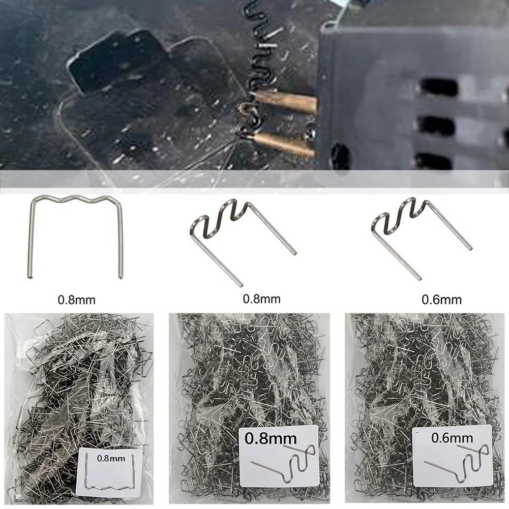 

1500PCS 0.6/0.8mm Hot Stapler Pre-cut Corrugated Staples Plastic Welder Repair Kit For Car Bumper Welding Tools