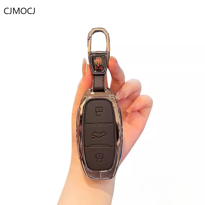 

Premium Zinc Alloy Key Cover for 2024 Hongqi E-QM5 - Luxury Key Fob Case Keybag Keychain