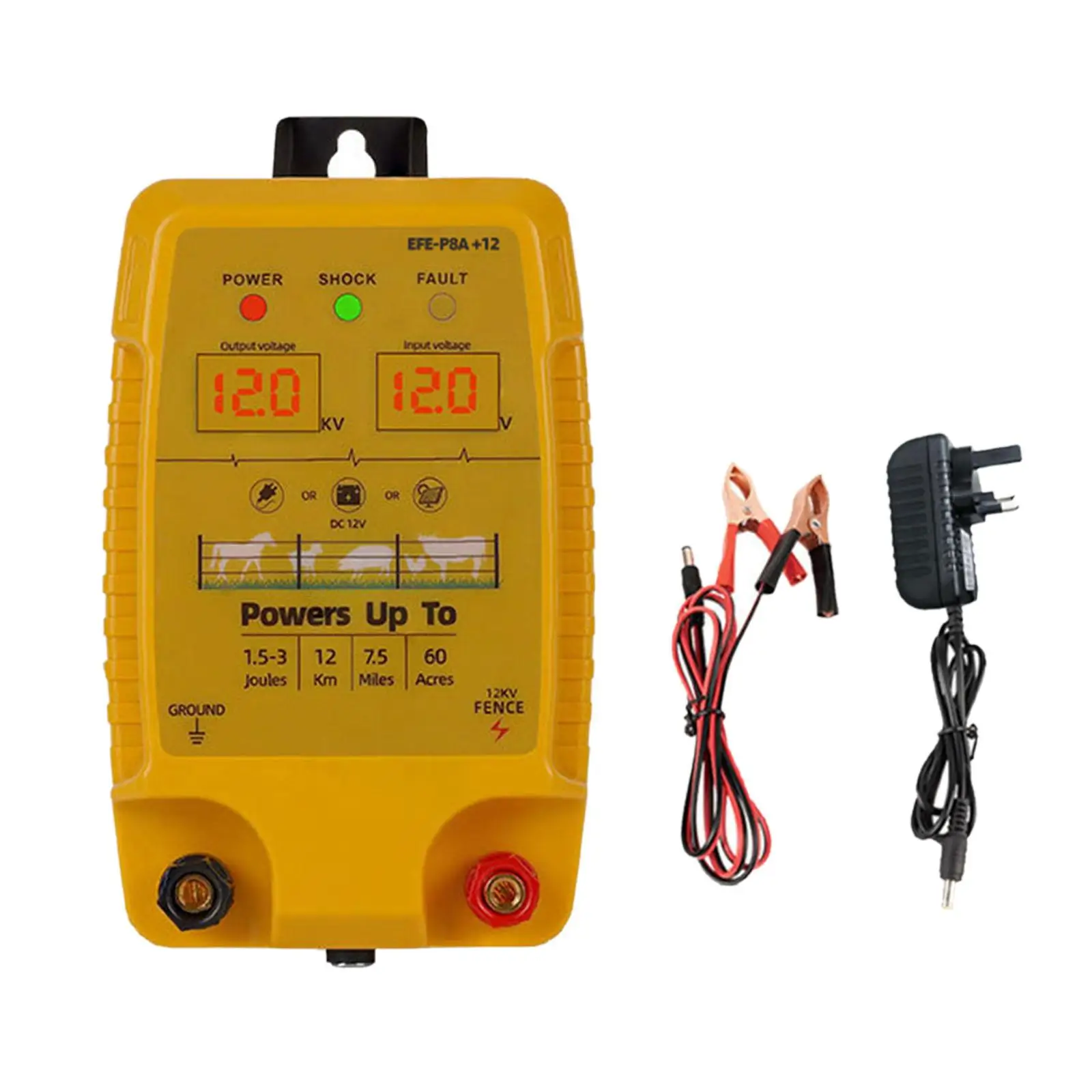 

Electric Fence Energizer Portable Livestock Supplies for Farm Lawn Cattle