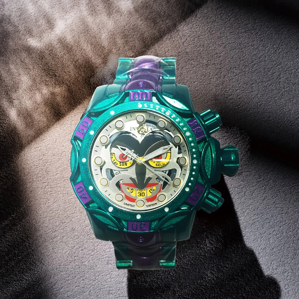 

2024 New Green Clown Series Men's Quartz Colorful Large Dial Quartz Watch Men's Trendy Match