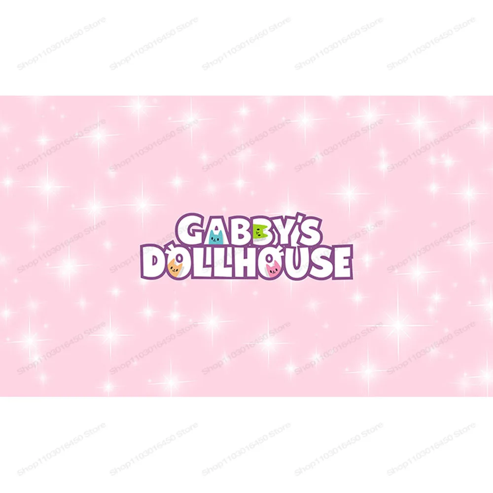 Gabbys Doll House Round Backdrop Elastic Circle Baby Shower Cute Cartoons Birthday Party Background Cylinder Decoration Props