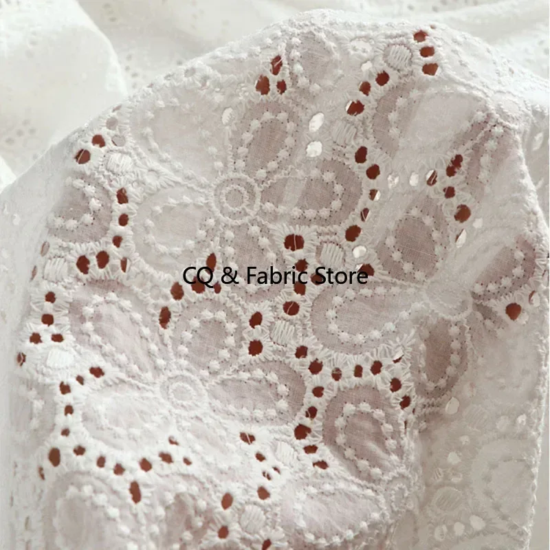 Tessuto di cotone ricamato fiore panno cavo per camicia abito abbigliamento per bambini