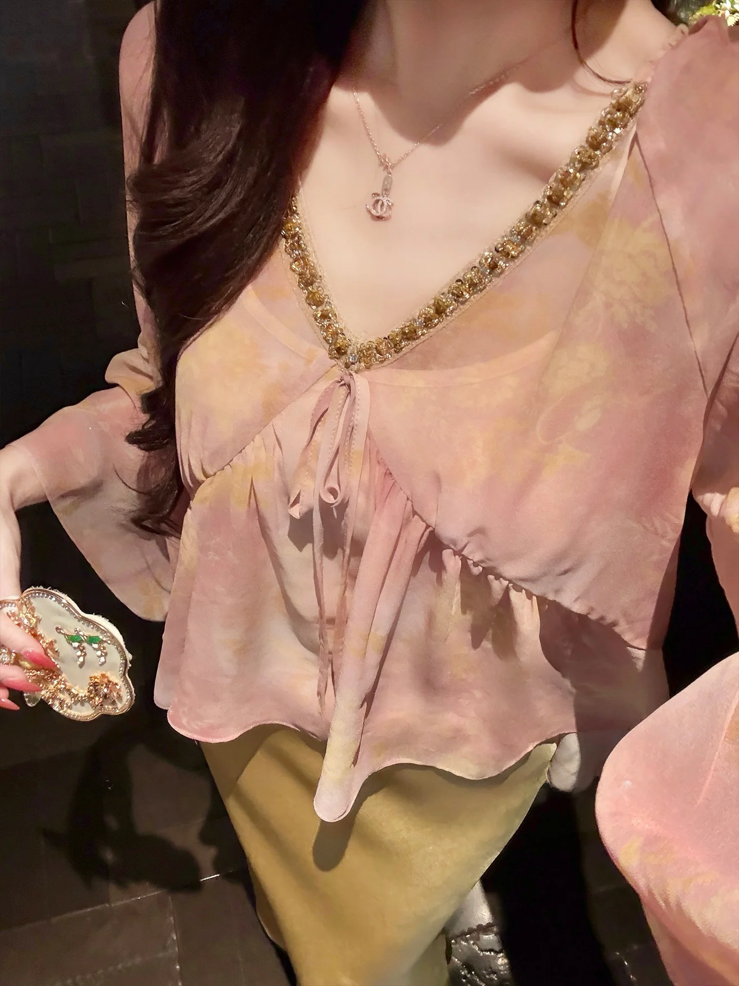 

Lingshan High Waist Floral Print Satin Halter Top And Skirt Set Women's Spring Summer Fashion Ensemble Bodycon Skirt