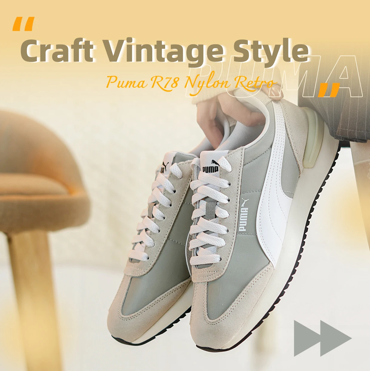 

Кроссовки Puma, мужская обувь, женская обувь R78, нейлоновая спортивная обувь в стиле ретро, удобная легкая повседневная обувь в стиле ретро 399250-02