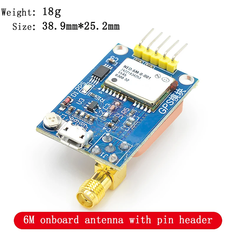 Módulo de posicionamento por satélite GPS para arduino, chip único, micro USB, NEO-6M, NEO-7M, 51, STM32