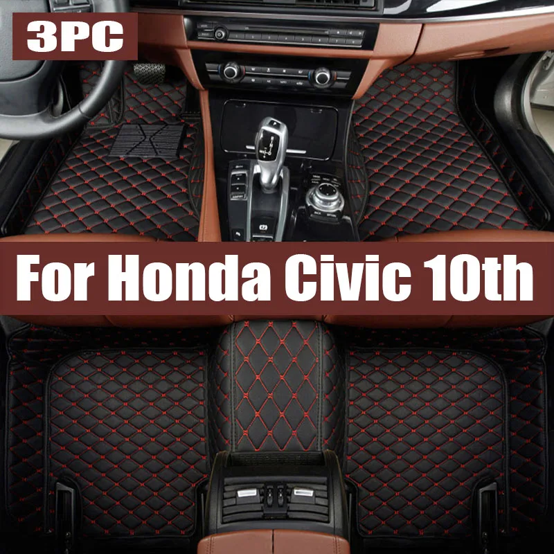 

Car Floor Mat for Honda Civic 10th 2016~2021 2017 2018 Panel Foot Auto Parts TPE Liner Carpet Pad Custom Cover Rug trunk mat