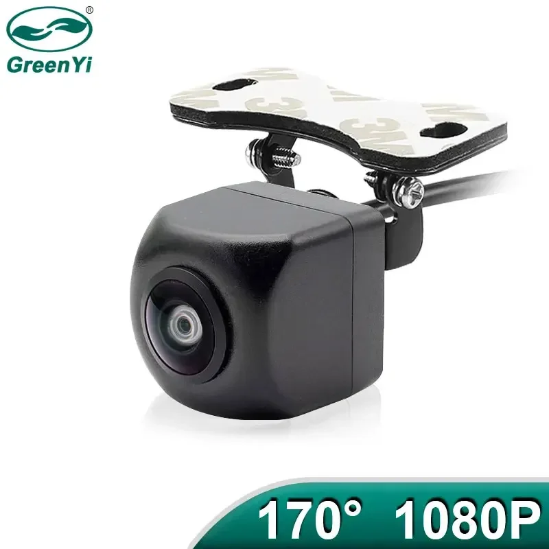 GreenYi 170° AHD 1080P Vehicle Rear View Camera Car Reverse Black Fisheye Lens Night Vision Waterproof Universal