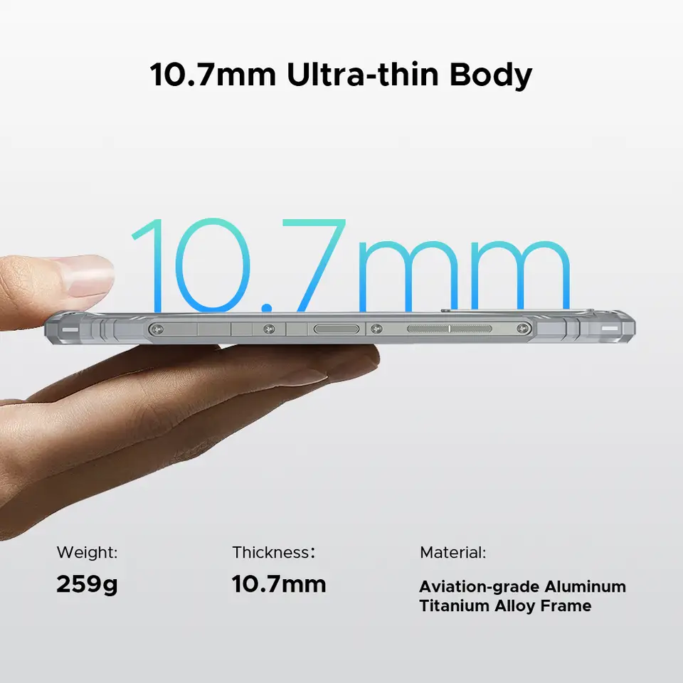 DOOGEE Blade10 Pro Energy Rugged Phone 6.56'' Screen 10.7mm Ultra-thin 6GB RAM 256GB ROM 6150mAh Battery Android 15  Smartphone - 6