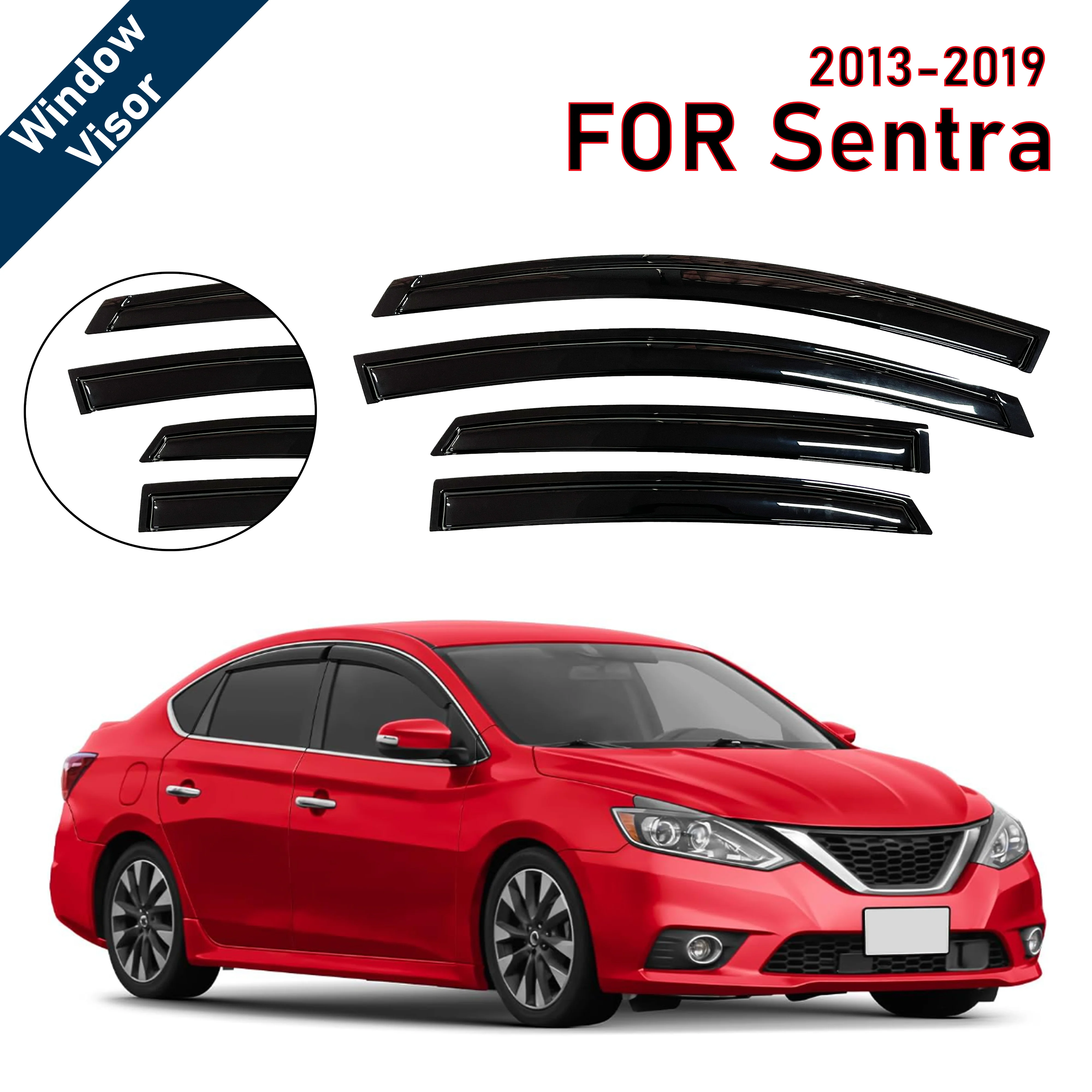

Дефлекторы окон для Nissan Sentra/Sylphy 2013-2019 | 4 шт. ветровых дефлекторов для защиты от дождя | Аксессуар для защиты автомобиля от непогоды