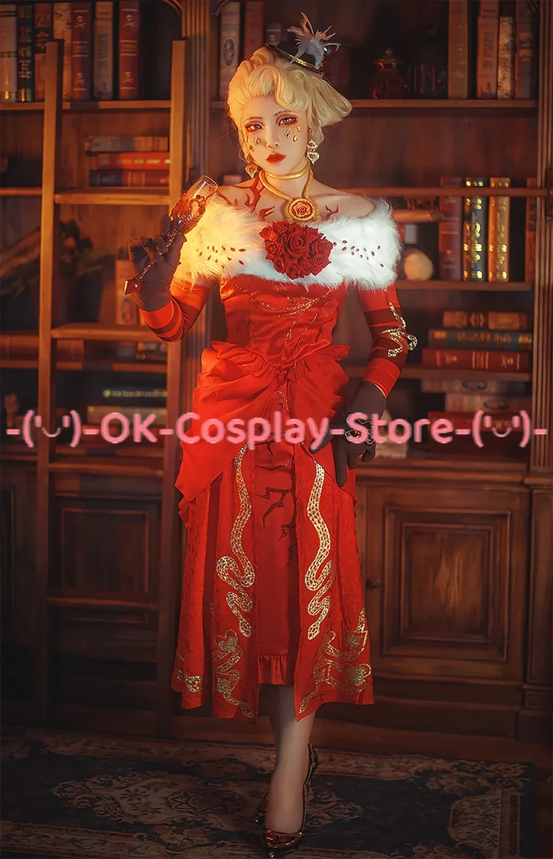 Game Identity V Doctor Emily Dyer Cosplay Costume Women Deluxe Red Formal Dress Party Suit Halloween Uniforms Custom Made