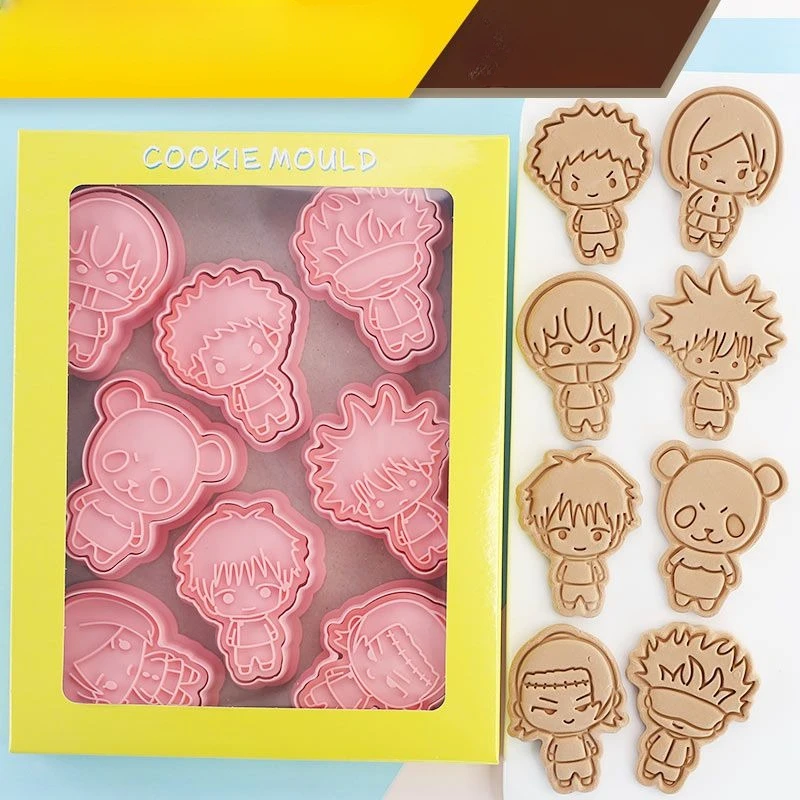 Jujutsu Kaisen Satoru Gojo Getou Suguru Fushiguro Megumi Cookie Mold Anime Peripheral Cute Cartoon DIY Biscuit Mold Kawaii New