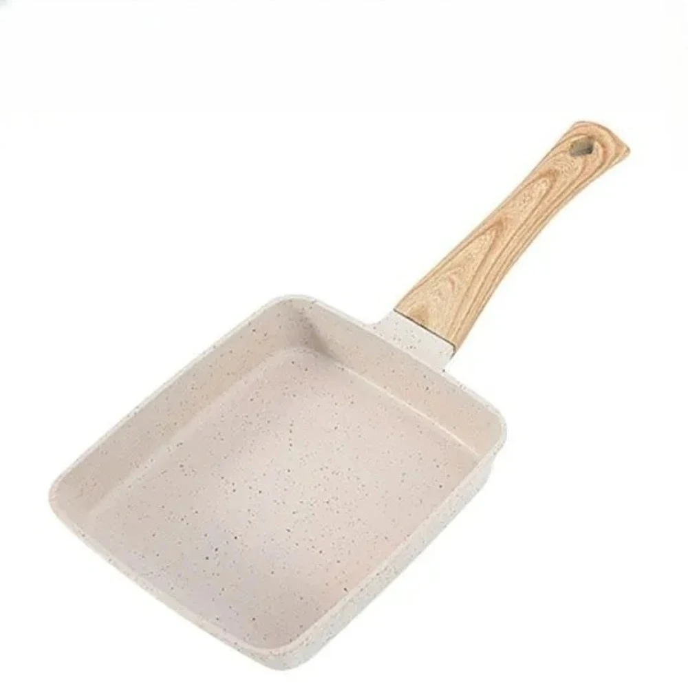 Tamagoyaki-Pfanne, japanische Omelettpfanne, antihaftbeschichtet, mit Holzgriff, spülmaschinenfest, rechteckig, Eierpfanne, Heimküche, Kochgeschirr
