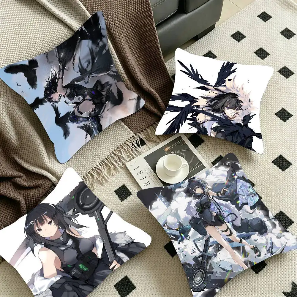 La Pluma Game Arknights Pillow Case Fashion Square Pillowcase Bedroom Sofa Room Ins Decoration Leisure