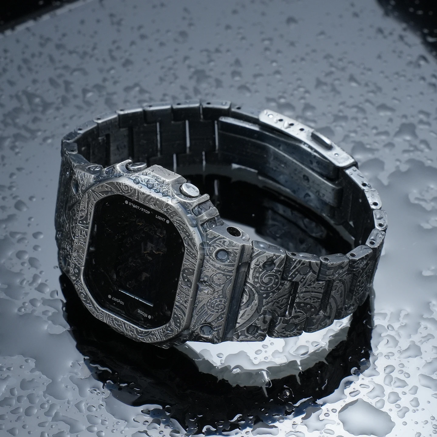 GM5600 Solid Stainless Steel Case & Watch Strap Mod Kit For Casio G-SHOCK GM-5600 Module 3229 Men Metal Replacement Accessories