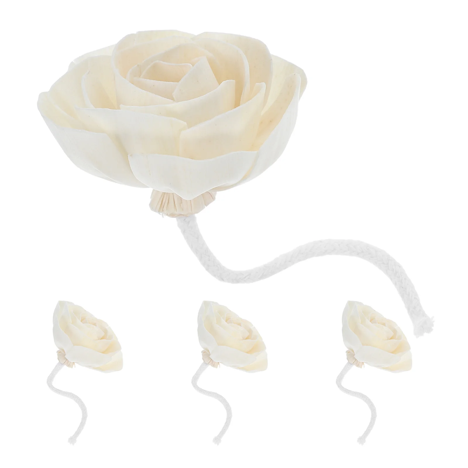 

4Pcs Realistic Fake Flowers Aromatherapy Diffuser Cotton Rope Wick Scented Home Fragrance Dried Daisy Yoga Meditation