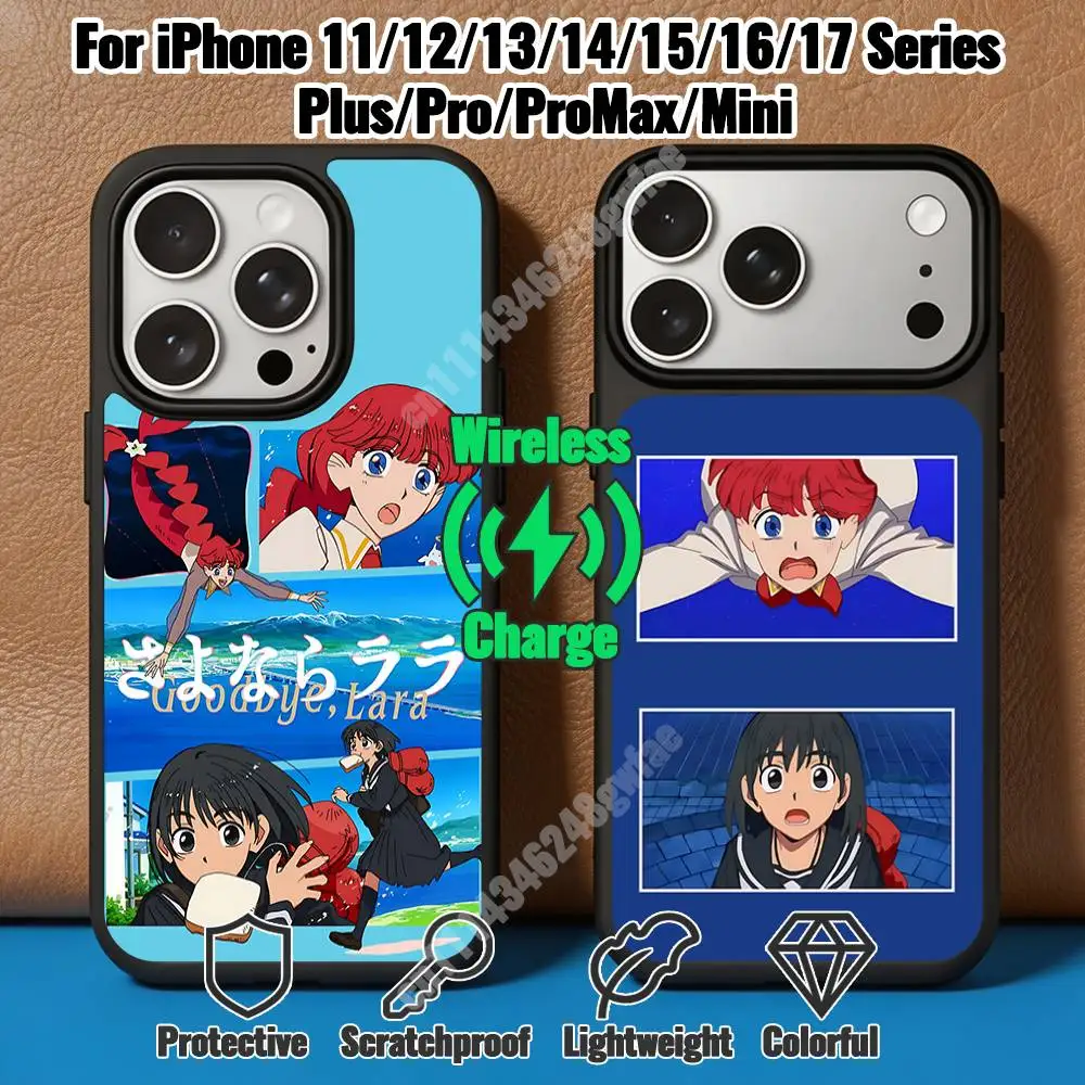 Funda Magnética con Carga para iPhone 17 16 15 14 Pro Plus 13 12 11 Max Mini, Diseño de La Sirenita, Goodbye Lara, Bumper para Exteriores