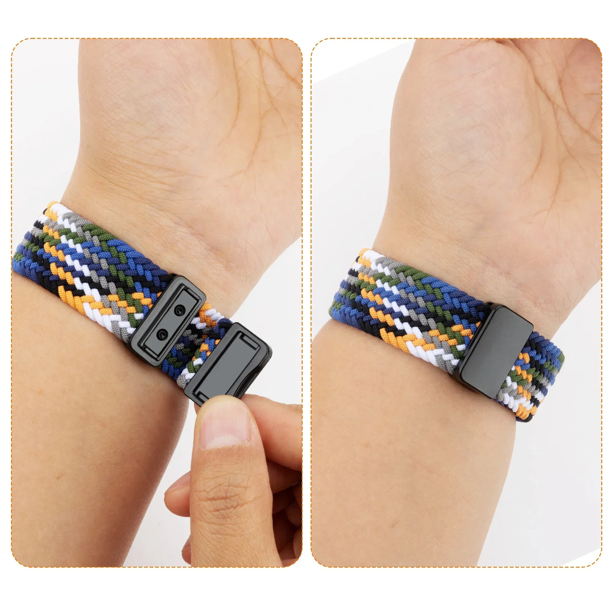 20mm 22mm Magnetic Braided Loop Nylon Strap For Huawei Watch 4/3/GT5 Pro-4-3-2-2e Samsung Watch 7 6 5 4 3 Gear S3 Active 2 Band image 3