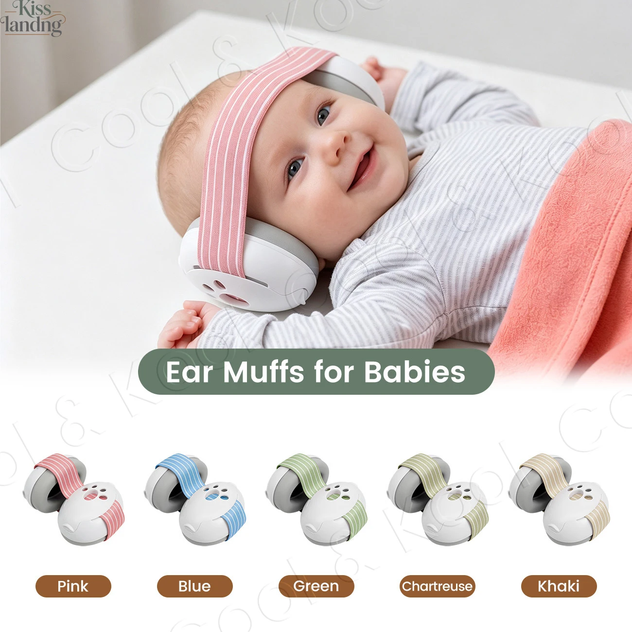 Baby Noise Cancelling Earmuffs, Elastic Toddler Hearing Protection, Prevents Hearing Damage & Improves Sleep