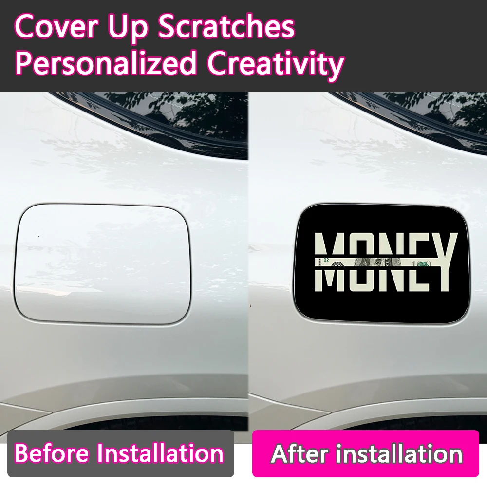 1 Piece MONER Word Car Fuel Tank Cap Sticker Sunscreen Decal Car Stickers view 3