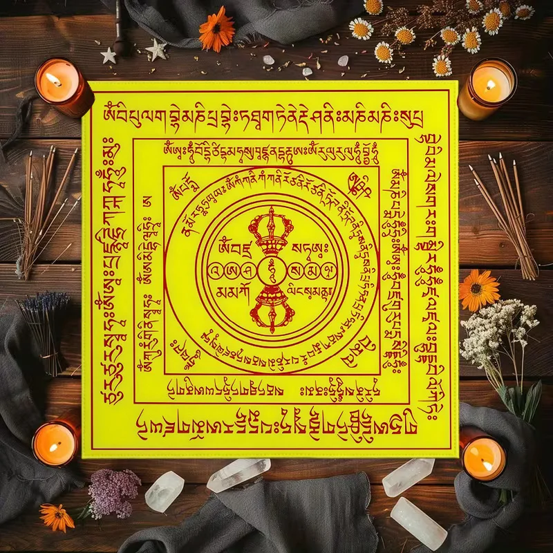 Large Tarot Tablecloth Spiritual Divination Altar Mat Cloth Witchy Ceremony Reading Board Mystic Occult Mystic Backdrop 60x60cm