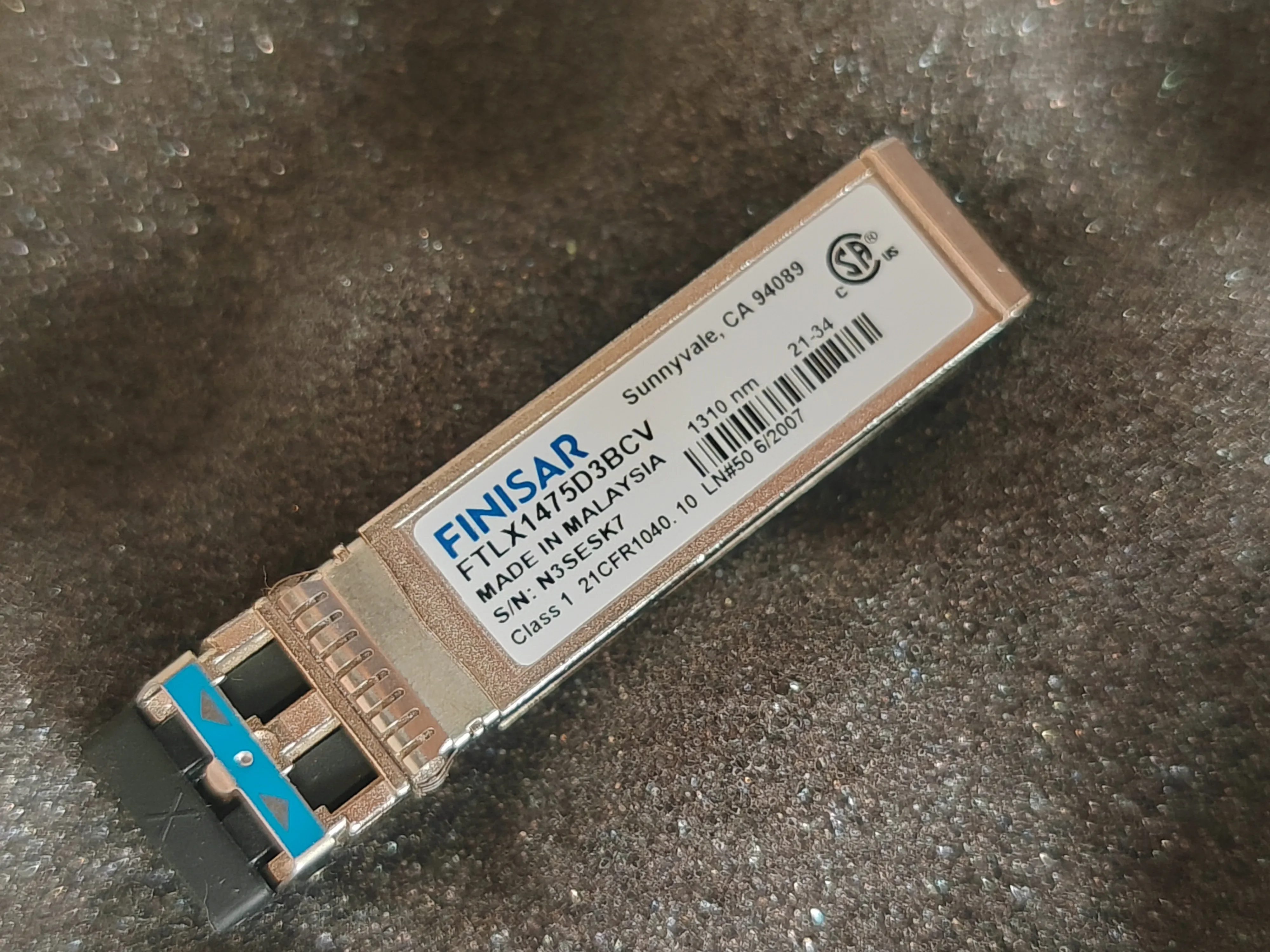 

Finisar 10G LR SFP Transceiver FTLX1475D3BCV LC-LC 1310NM 10KM 10GB Single Mode Fiber Module