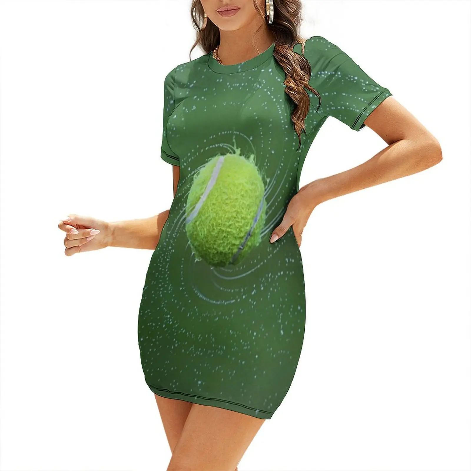 

Tennis ball Short-Sleeved Dress summer dress women 2025 Women dresses summer Woman dresses Dress
