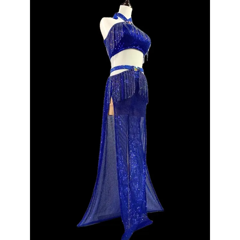 Dostosowany Agile z diamentowymi frędzlami Wykwintny i wspaniały kostium do tańca brzucha Zestaw sukienek do ćwiczeń ベリーダンス