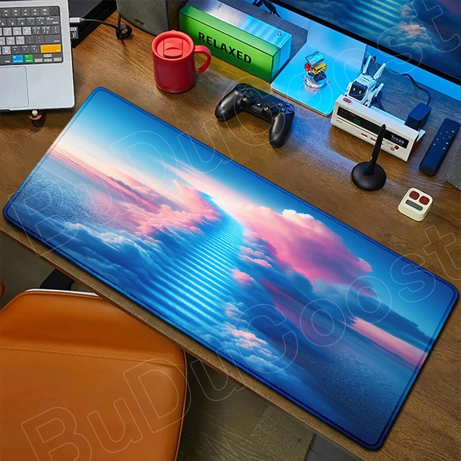 

Mousepad Desk Rug Kawaii Cloud Ladder Cute Table Pad Gaming Large Mat Rubber Keyboard Mat Anti-slip Beautiful Blue Sky Mouse Pad