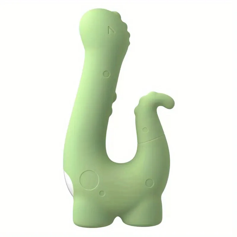 Cute Dinosaur-Shaped Silicone Massage Toy , Rechargeable Battery-Powered, Silicone, Pink & Green Design, for Women, Adult Toys