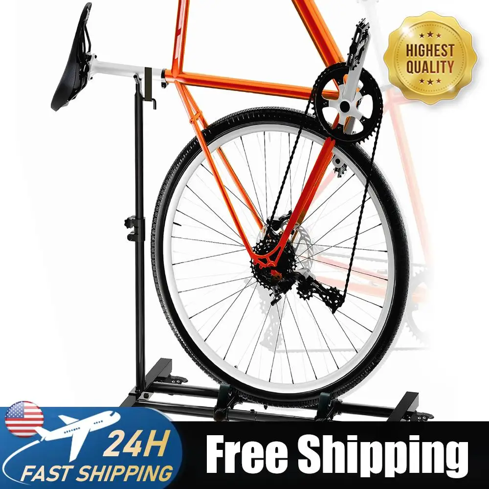 

Portable Bicycle Rack Adjustable Height Vertical Bike Stand Space-Saving Upright Bicycle Floor Stands for Multiple Bikes Sizes