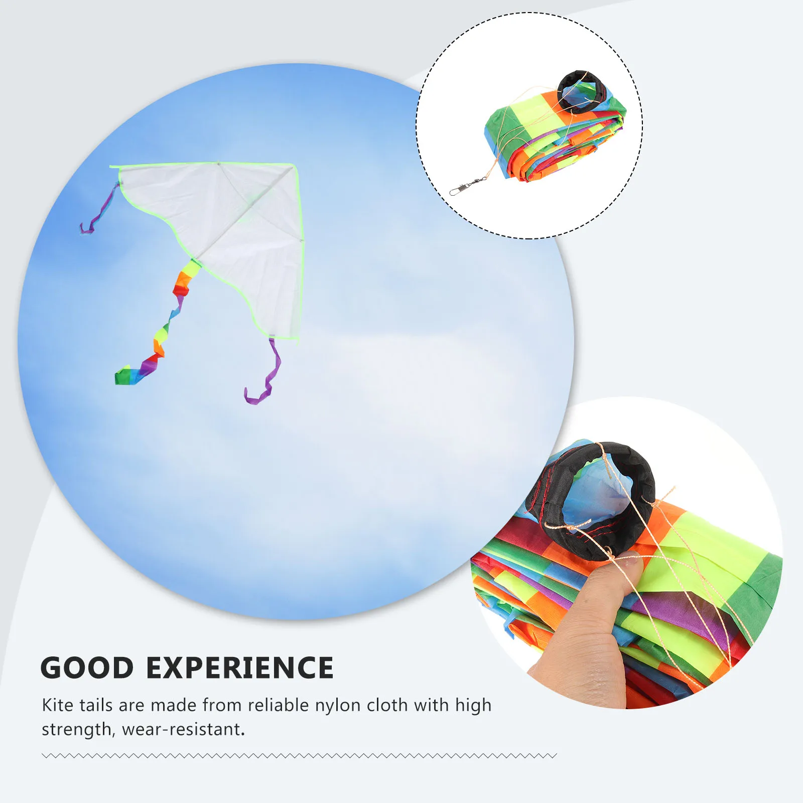 1pcs Tail Nylon Rainbow Streamer Outdoor Toys Flying Kite Attachments Ornament Kite Decor Stability Enhancement