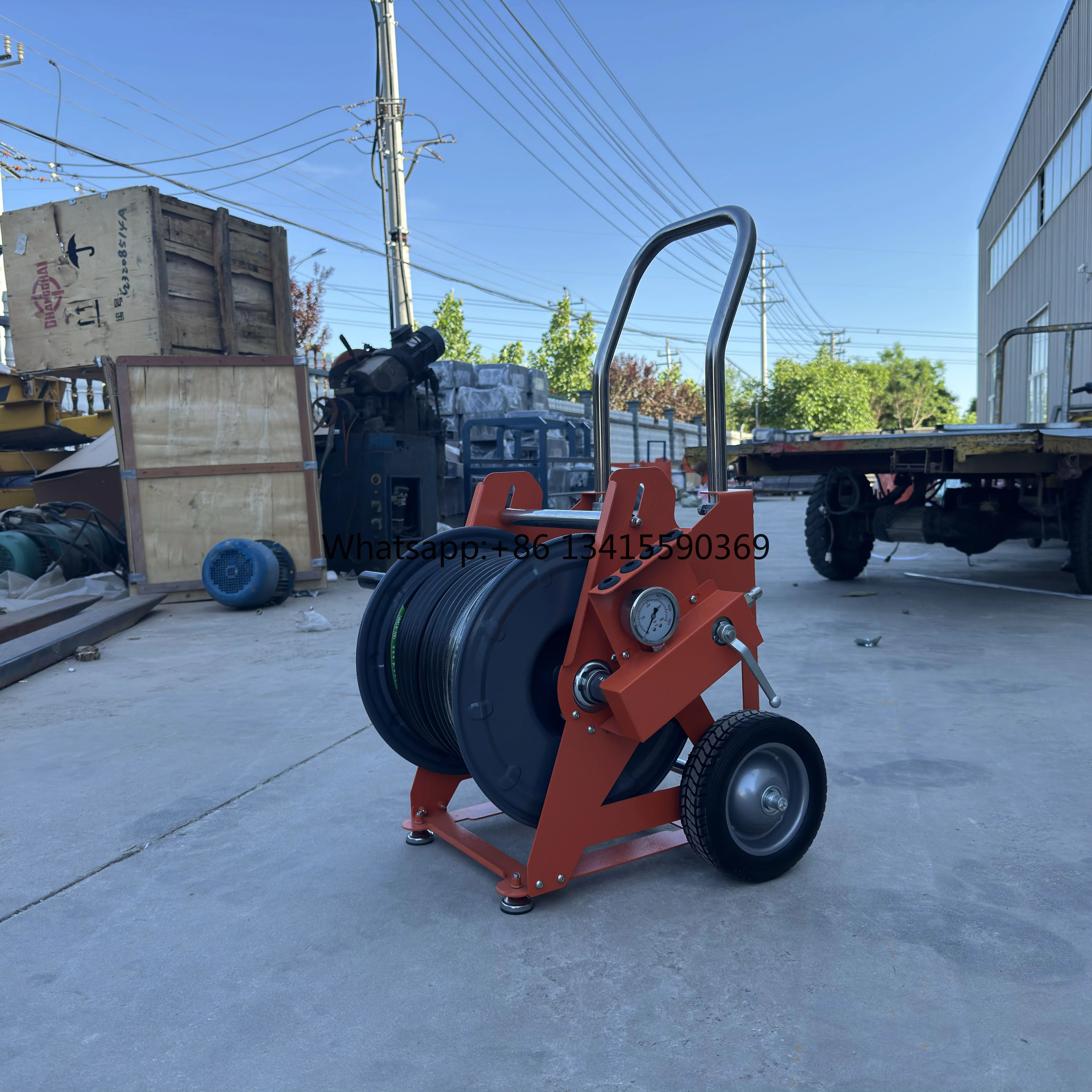 

Hose Reels for Jets, Large Diameter Push Reels, Sewer Cleaners, Water Hose Reels